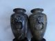 Pair Antiuque Chinese Or Japanese Silver On Copper Vases Marked In Bottom Vases photo 5