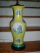 Antique Chinese Porcelain Baluster Vase As Lamp Yellow Famille Jaune Rose Export Vases photo 4
