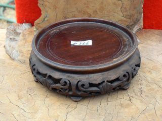 366 Antique Chinese Hand Carved Wood Stand 7 