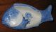 Antique Japanese Blue & White Underglaze Arita Decorated Fish Shaped Bone Dish Bowls photo 9
