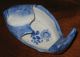 Antique Japanese Blue & White Underglaze Arita Decorated Fish Shaped Bone Dish Bowls photo 1