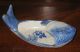 Antique Japanese Blue & White Underglaze Arita Decorated Fish Shaped Bone Dish Bowls photo 6