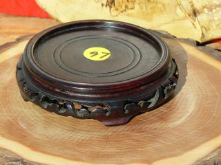 97 Vintage Or Antique Chinese Hand Carved Hardwood Stand 4 - 3/8 