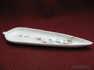 Chinese Porcelain Painted Flower & Katydid Pattern Spoon photo