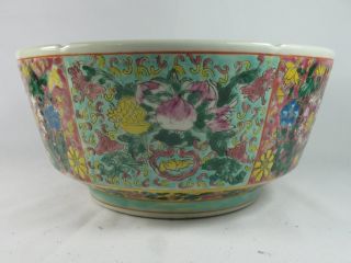 Fine Unique Famille Rose Porcelain Flower Peach Guava Bowls 9.  9 
