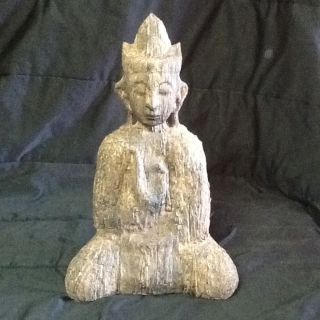 Buddha Meditating - Hand Carved On Wood photo