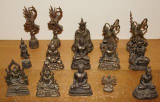 Group Of 15 19th/20th Cent Thai & Tibet Bronze Figures photo