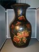 Antique 19th C.  Chinese Papier Mache Baluster Vase Flambe Lacquer Coromandel Vases photo 1