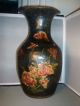 Antique 19th C.  Chinese Papier Mache Baluster Vase Flambe Lacquer Coromandel Vases photo 6