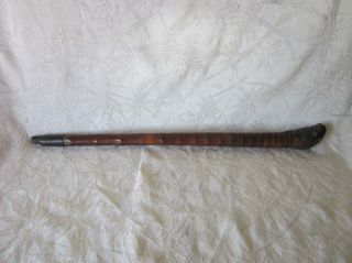 Tobacco Smoking Pipe Antique Chinese Bamboo & Brass Ca: Early 1900 ' S photo