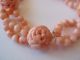 Fine Old Chinese Carved Pierced Coral Bead 14k Yellow Gold Bracelet Bracelets photo 1