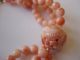 Fine Old Chinese Carved Pierced Coral Bead 14k Yellow Gold Bracelet Bracelets photo 2