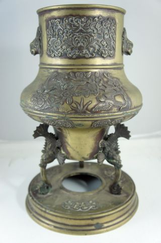 Antique? Vintage? Chinese Bronze Fish Decor Vessel/burner/pot/censer Metal Item photo