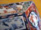 Pair Vtg Chinese All Hand Painted Rectangular Tray/bowls W Blue/white Tree Scene Bowls photo 2