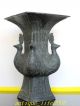Chinese Ancient 4 Peacock Statue Vase Vases photo 1