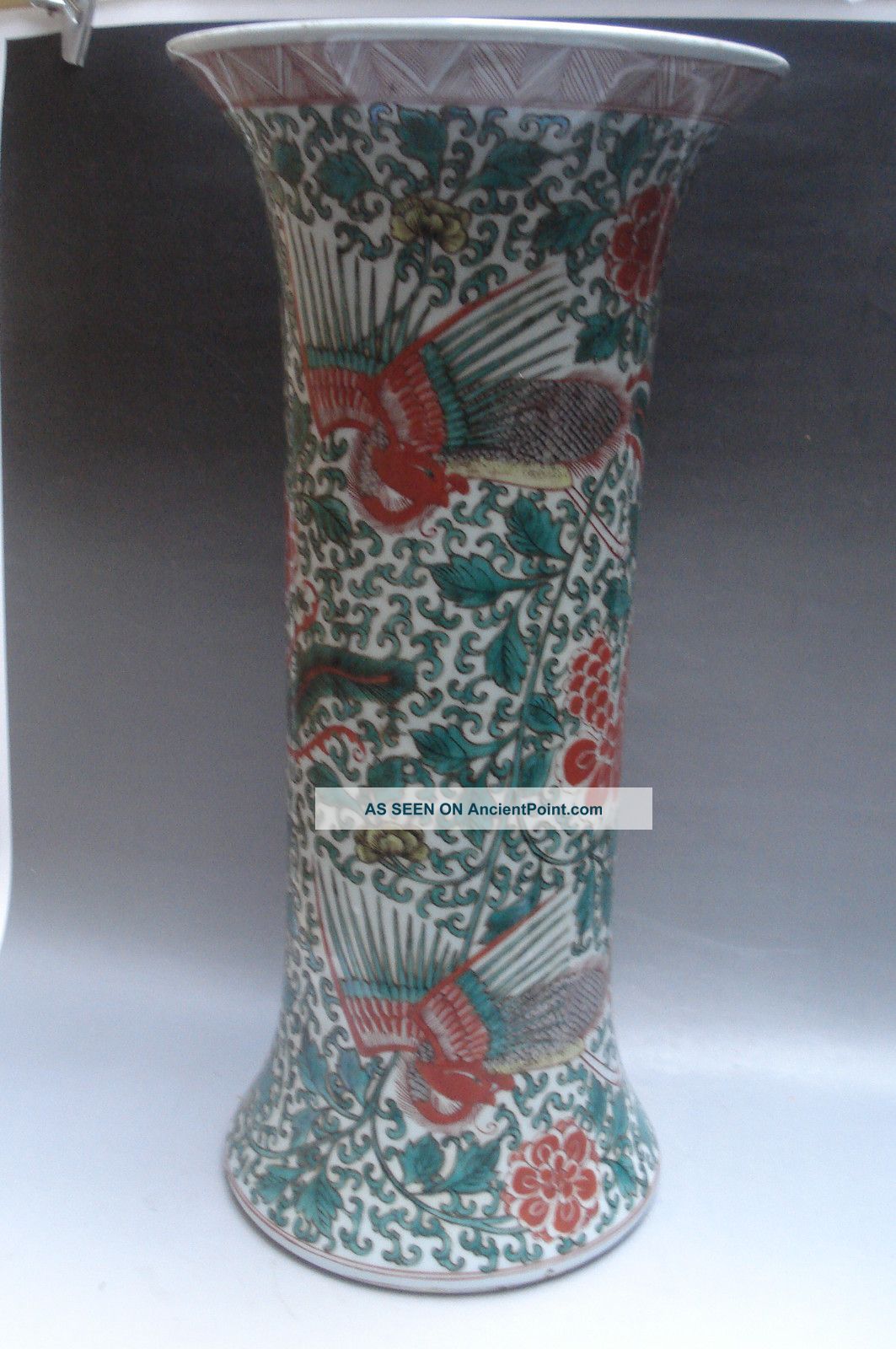 Famille Rose Red Green Phoenix Porcelain Vase Vases photo