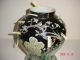 Rare Pair Kangxi Revival Chinese Famille Noire Balluster Jars Birds & Butterfles Vases photo 10