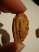 2 Chinese Hand Carved Nut Luohan Immortal Monk Wood Antique Vintage Praying Bead Other photo 3
