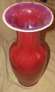 Large Antique Chinese Flambe Porcelain Ox Blood Vase As - Is Vases photo 8