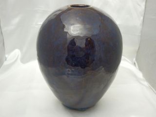 Chinese Pottery Flower Vase - Marked - Purple Graze 631 photo