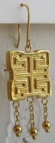 Fine 14k Gold Chinese Symbol Pierced Dangle Earrings 3.  8g Necklaces & Pendants photo 10