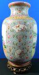 Chinese Antique Large Hand Painted Porcelain Vase Famille Rose 19 C Vases photo 6