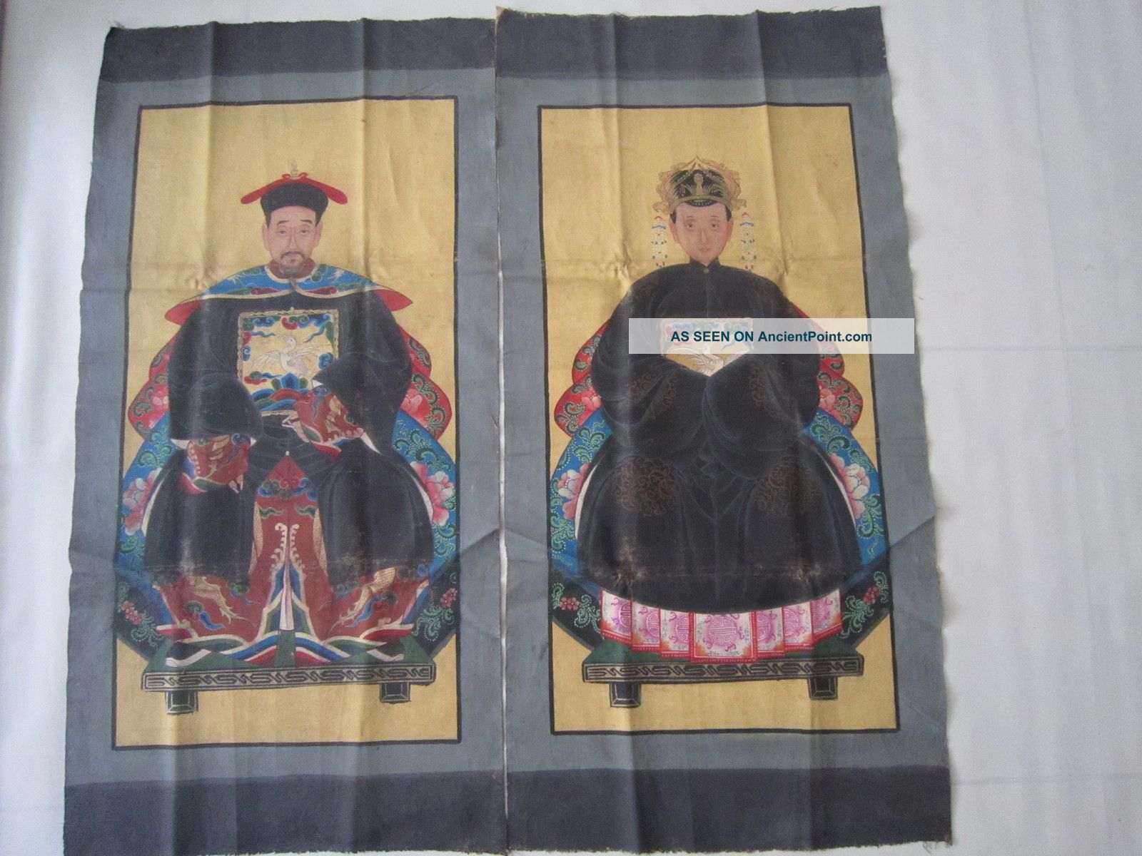 Rare Antique Chinese Family Tree Ancestor Painting Other photo