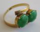 Fine Old Chinese 18k Gold Carved Green Jade Ring Signed Sz 6 1/2 Necklaces & Pendants photo 9