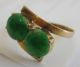 Fine Old Chinese 18k Gold Carved Green Jade Ring Signed Sz 6 1/2 Necklaces & Pendants photo 11