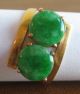 Fine Old Chinese 18k Gold Carved Green Jade Ring Signed Sz 6 1/2 Necklaces & Pendants photo 1