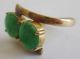 Fine Old Chinese 18k Gold Carved Green Jade Ring Signed Sz 6 1/2 Necklaces & Pendants photo 6