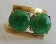 Fine Old Chinese 18k Gold Carved Green Jade Ring Signed Sz 6 1/2 Necklaces & Pendants photo 7