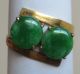 Fine Old Chinese 18k Gold Carved Green Jade Ring Signed Sz 6 1/2 Necklaces & Pendants photo 8