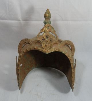 A224 28cm Old China Bronze Armor Of Head/armet photo