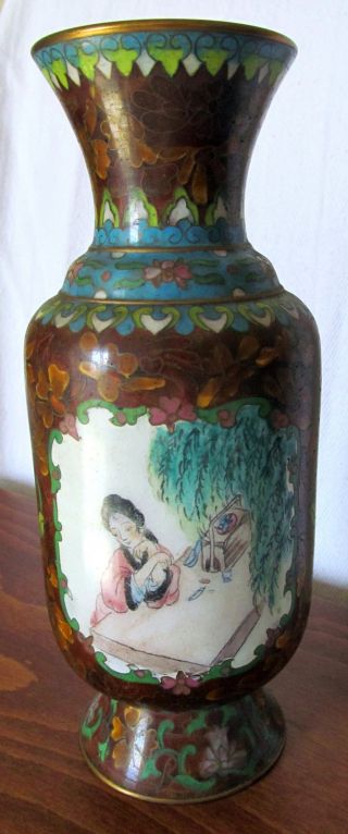 Old Or Antique Chinese Cloisonne Vase With Rare Wireless Decoration photo