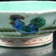 Antique Chinese Export 19th C Octagonal Footed Bowl Aqua Rooster Flowers Bowls photo 1