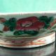Antique Chinese Export 19th C Octagonal Footed Bowl Aqua Rooster Flowers Bowls photo 2