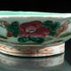 Antique Chinese Export 19th C Octagonal Footed Bowl Aqua Rooster Flowers Bowls photo 4