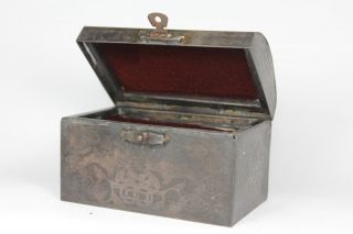 Chinese Old Copper Handwork Bat Jewel Box photo