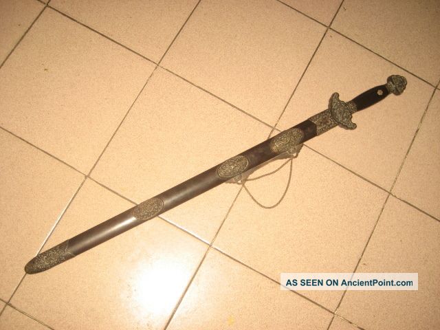Exquisite Antique Chinese Qing Dynasty Red Wood Scabbard Seven Star Sword Other photo