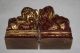 Rare Pair Antique Chinese Qing Dynasty Wood Lions Other photo 3