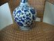 Chrysanthemum Blue And White Vase Dragon Glaze Porcelian Chinese Exquisite Old Vases photo 11