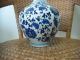 Chrysanthemum Blue And White Vase Dragon Glaze Porcelian Chinese Exquisite Old Vases photo 5