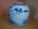 Antique Chinese Ginger Jar,  Traditional Canton Style,  Blue & White Design Vases photo 5
