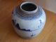 Antique Chinese Ginger Jar,  Traditional Canton Style,  Blue & White Design Vases photo 8
