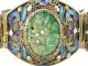 Antique Qing Dynasty Jade (jadeite) Chinese Cloisonne Silver Filagree Bracelet Other photo 9