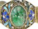 Antique Qing Dynasty Jade (jadeite) Chinese Cloisonne Silver Filagree Bracelet Other photo 10
