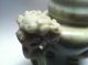Greenish Jadeite Incense Burner With Foo Dog Masks - Jadeite Weight: 81.  4 Grams Incense Burners photo 3