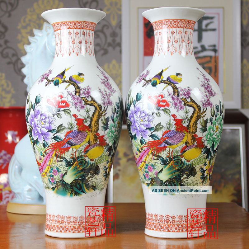 Antique Chinese Family Porcelain Vase - Phoenix Vases photo