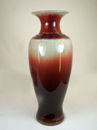 Chinese 19 Inches Red Porcelain Flower Vase photo